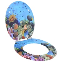 Soft-Close Toilet Seat Deep Sea Blue 44 x 38 cm MDF board