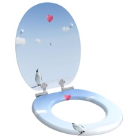 Soft-Close Toilet Seat Blue 44 x 38 cm MDF board