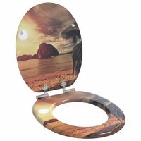 Soft-Close Toilet Seat Orange 44 x 38 cm MDF board