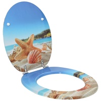 Soft-Close Toilet Seat Light Blue 44 x 38 cm MDF board
