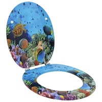 Soft-Close Toilet Seat Deep Sea Blue 44 x 38 cm MDF board