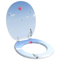 Soft-Close Toilet Seat Blue 44 x 38 cm MDF board