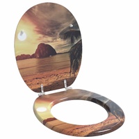 Soft-Close Toilet Seat Orange 44 x 38 cm MDF board