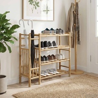Shoe Rack with Shelf Natural 88 x 27 x 80 cm Bamboo
