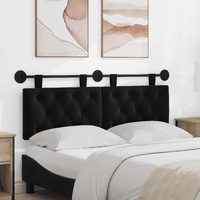 Hanging Headboard Wall-mounted Black 150 x 55 x 7 cm Velvet