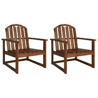 Garden Sofa Chairs 2 pcs Solid Acacia Wood