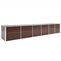 Garden Raised Bed Galvanised Steel 480x80x77 cm Brown