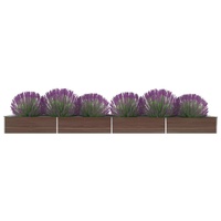 Garden Raised Bed Galvanised Steel 600x80x45 cm Brown