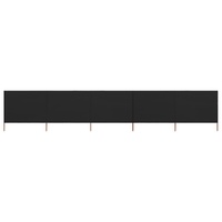 5-panel Wind Screen Fabric 600x120 cm Black