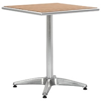Garden Table Silver 60x60x70 cm Aluminium and WPC
