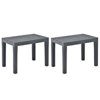 Garden Benches 2 pcs Anthracite Plastic
