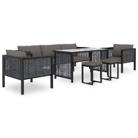 8 Piece Garden Lounge Set with Cushions Poly Rattan Anthracite