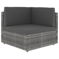 Sectional Corner Sofa Poly Rattan Grey