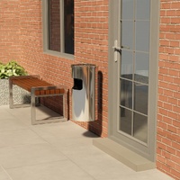 Wall Ashtray Dustbin Stainless Steel 26 L