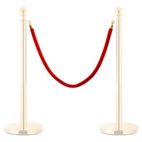 Stanchion Stand Rope Red and Golden Velvet