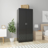 Wardrobe High Gloss Black 80x52x180 cm Engineered Wood