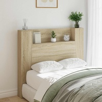 Headboard Cabinet with LED Sonoma 120 x 16,5 x 103,5 cm