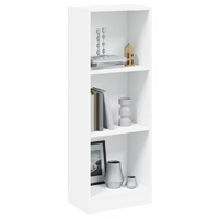 3-Tier Book Cabinet White 40x24x109 cm Engineered Wood