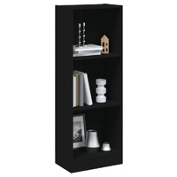 3-Tier Book Cabinet Black 40x24x109 cm Engineered Wood