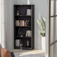 4-Tier Book Cabinet Grey 60x24x142 cm Engineered Wood