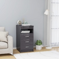 Drawer Cabinet Hign Gloss Grey 40x50x76 cm Engineered Wood