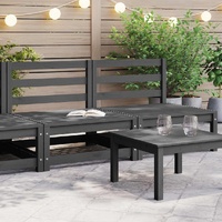 Garden Middle Sofas 2 pcs Grey Solid Pinewood