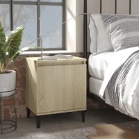 Bed Cabinet with Metal Legs Sonoma Oak