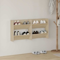 Wall Shoe Cabinets 2 pcs Sonoma Oak 60x18x60cm Engineered Wood