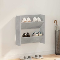 Wall Shoe Cabinet Concrete Grey 60x18x60 cm Engineered Wood