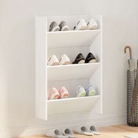 Wall Shoe Cabinet White 60x18x90 cm Engineered Wood