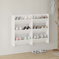 Wall Shoe Cabinets 2 pcs White 60x18x90 cm Engineered Wood