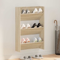 Wall Shoe Cabinet Sonoma Oak 60x18x90 cm Engineered Wood