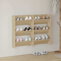 Wall Shoe Cabinets 2 pcs Sonoma Oak 60x18x90 cm Engineered Wood