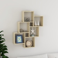 Wall Cube Shelf Sonoma Oak 78x15x93 cm Engineered Wood
