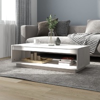 Coffee Table White 110x50x33.5 cm Solid Pinewood