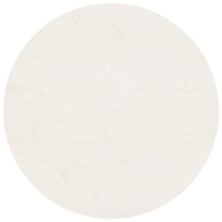 Table Top White Ø70x2.5 cm Solid Wood Pine
