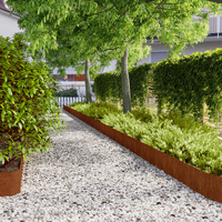 Lawn Edging 40 pcs Rusty 100 x 20 x 0.05 cm Weathering Steel