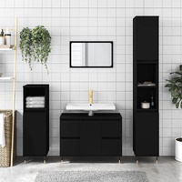 Bathroom Cabinet Black 80x33x60 cm Engineered Wood