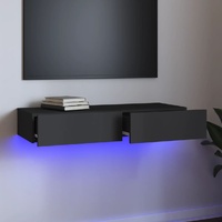 Anna TV Cabinet with LED Lights Grey 90x35x15.5 cm