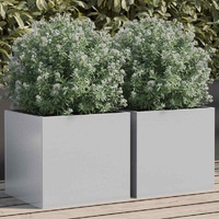 Planters 2 pcs Silver 32x30x29 cm Galvanised Steel