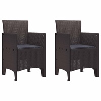 Garden Chair 2 pcs Brown 53 x 49 x 85 cm Polypropylene