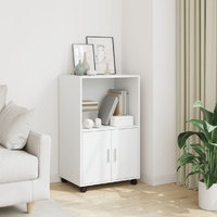 Rolling Cabinet White 55x40x91 cm Engineered Wood