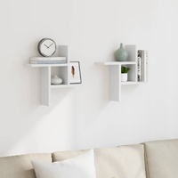 Wall Shelves 2 pcs White 38x12x38 cm Engineered Wood