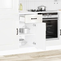 Kitchen Base Cabinet "Kalmar" High Gloss White Engineered Wood