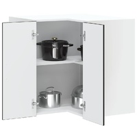 Kitchen Wall Corner Cabinet "Kalmar" Black Engineered Wood