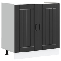 Sink Base Cabinet "Lucca" Black Engineered Wood