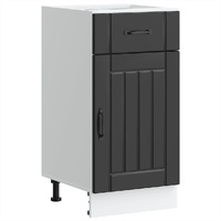 Kitchen Base Cabinet "Lucca" Black Engineered Wood