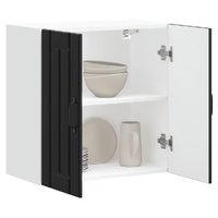 Kitchen Wall Cabinet "Lucca" Black Engineered Wood
