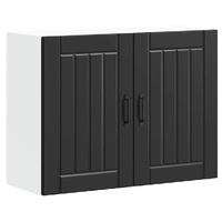 Kitchen Wall Cabinet "Lucca" Black Engineered Wood