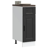 Kitchen Base Cabinet "Porto" Black Engineered Wood